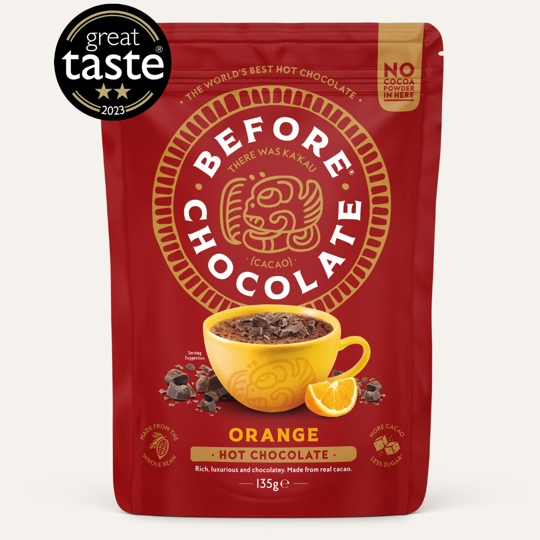 Orange Hot Chocolate Made From Whole Cacao Bean. (Featured on ITV)