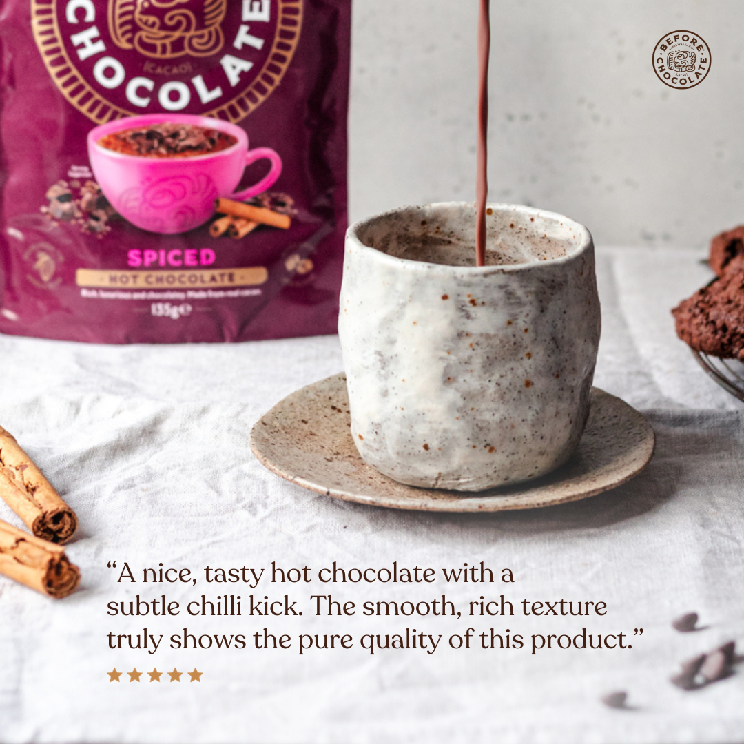 Spiced Hot Chocolate Made From Whole Cacao Bean