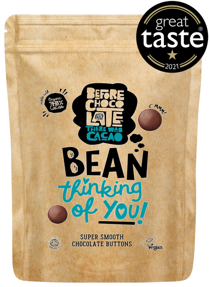Bean thinking of you! - Organic Vegan Plain 70% Dark Chocolate Buttons