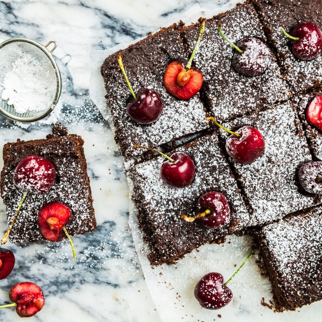 Organic Dark Chocolate Cherry Brownies