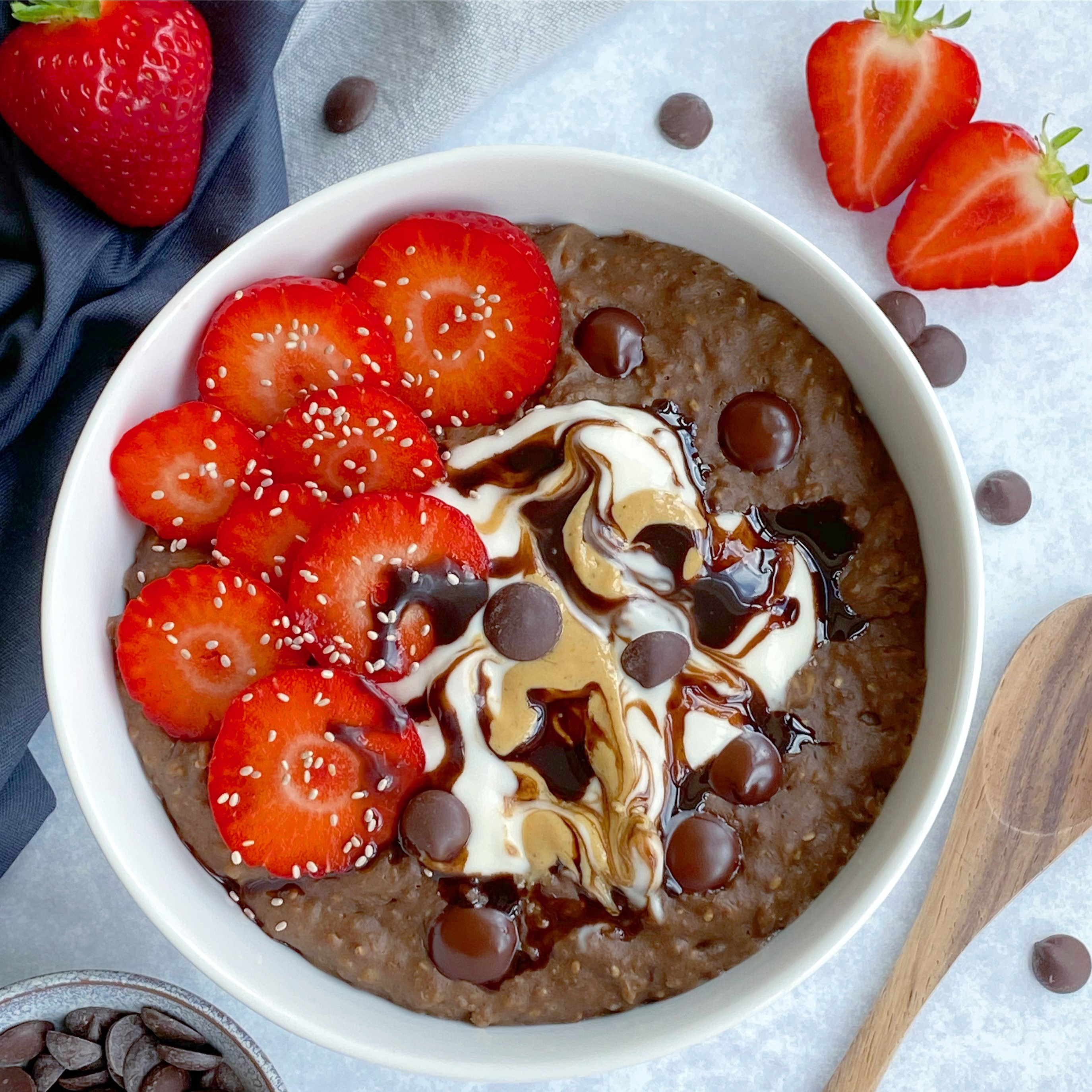 Organic, Dairy-free, Peruvian Salt 70% Dark Chocolate Drops in Chocolate Porridge