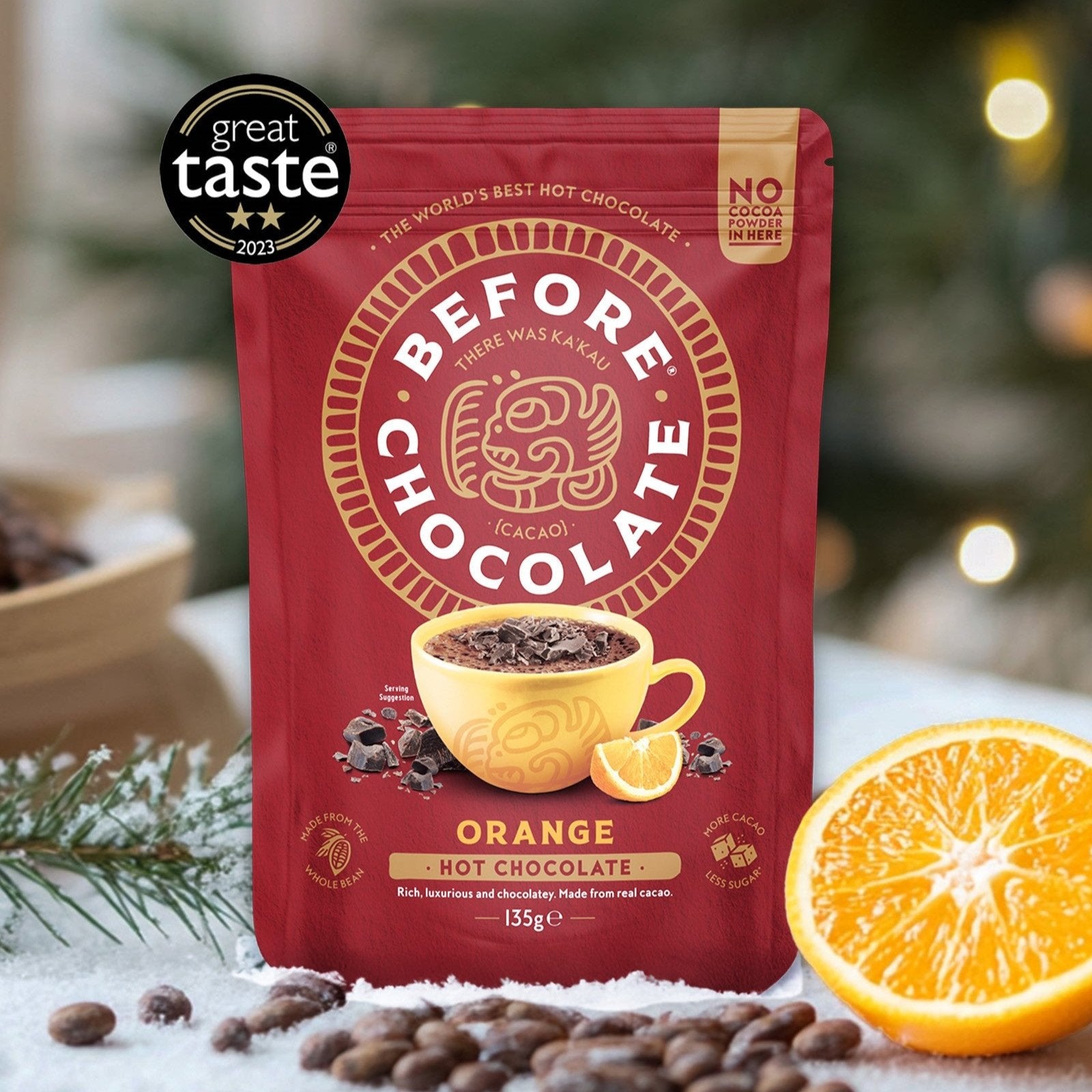 Orange Hot Chocolate Made From Whole Cacao Bean. (Featured on ITV)