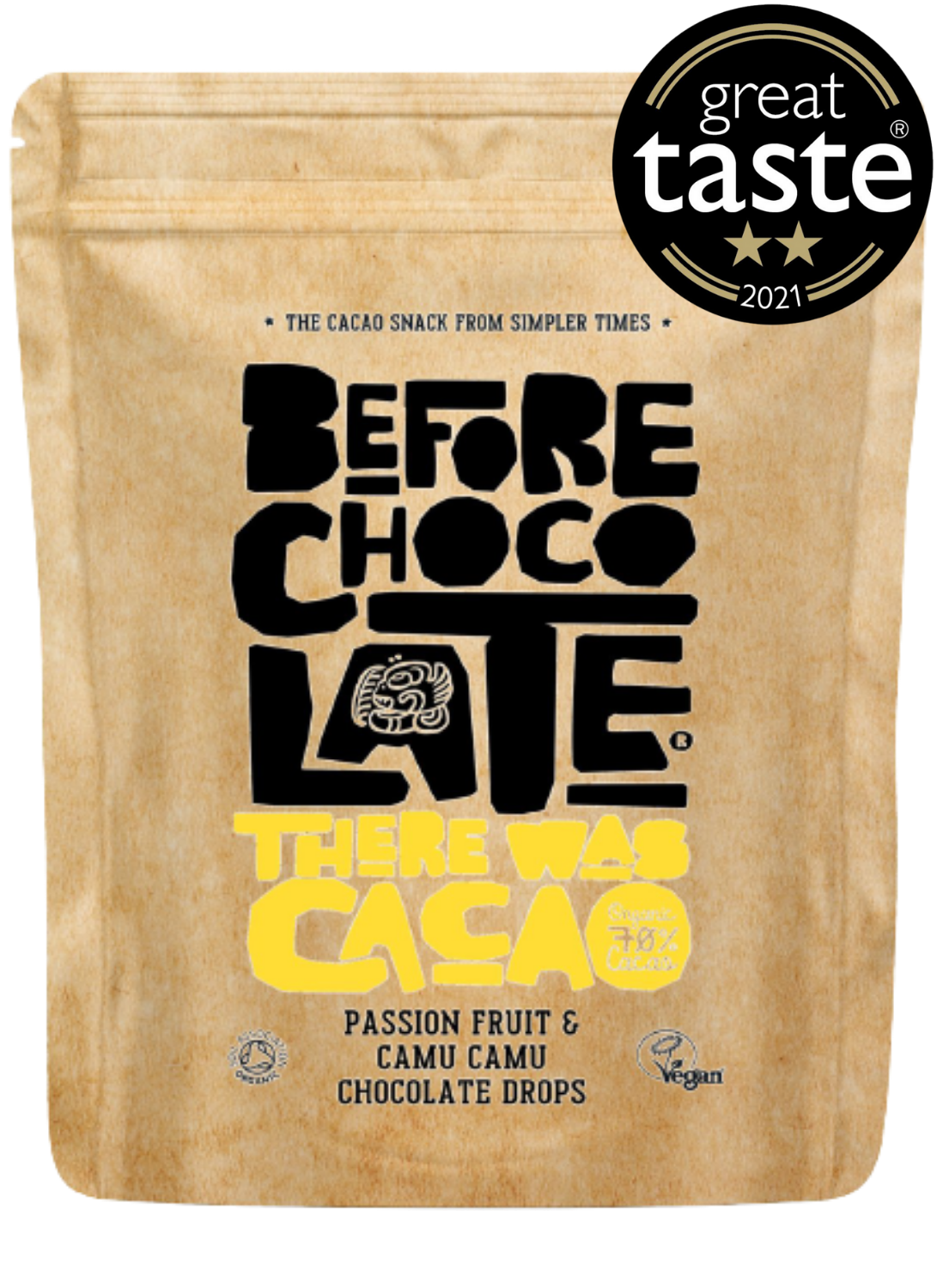 Organic Vegan Passion Fruit and Camu Camu 70% Dark Chocolate Drops