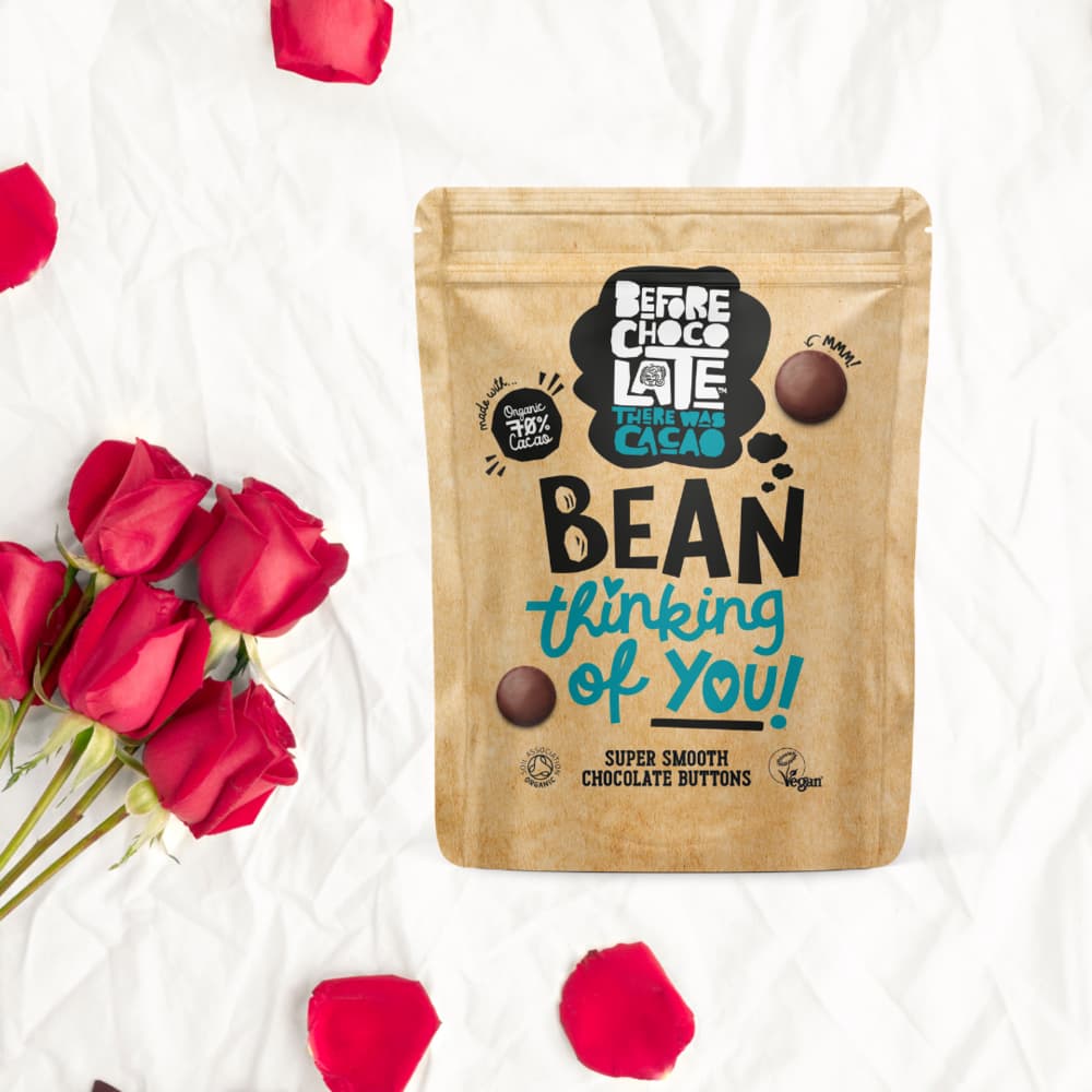 Bean thinking of you! - Organic Vegan Plain 70% Dark Chocolate Buttons