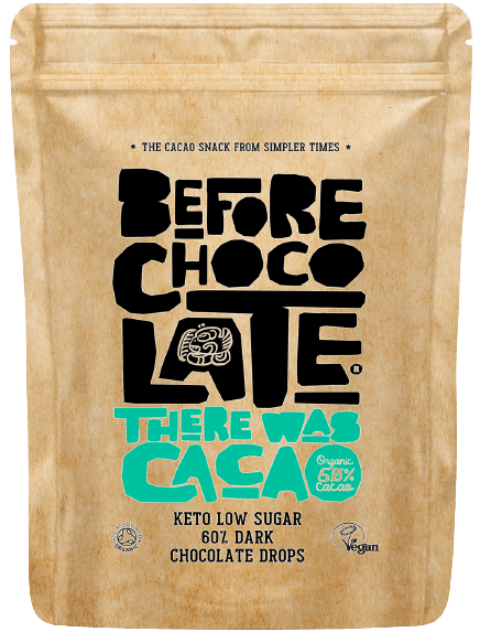 Organic Vegan Keto Low Sugar 60% Plain Dark Chocolate Drops